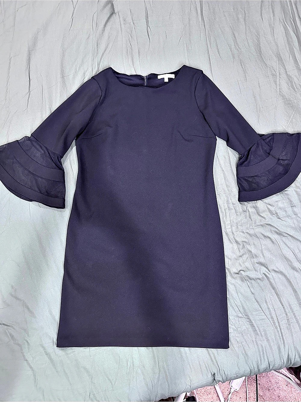 Sandra Darren Bell Sleeve Dress in black Size 8 Like New